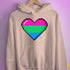 Polysexual Pride 8-Bit Pixel Heart Hoodie - Light Pink